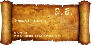 Domoki Barna névjegykártya